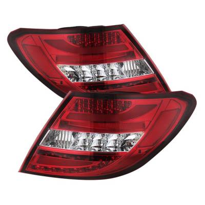 Mercedes-Benz C Class Spyder LED Taillights - Red Clear - 111-MBZC08-LED-RC