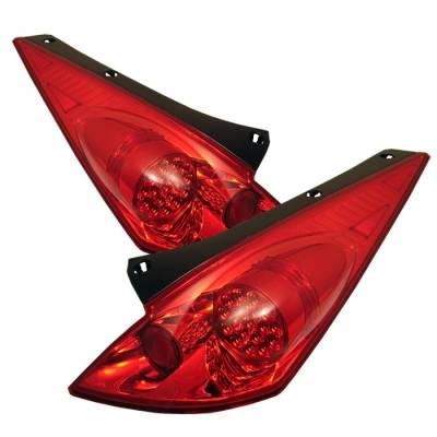 Nissan 350Z Spyder LED Taillights - Red Clear - 111-N350Z02-LED-RC