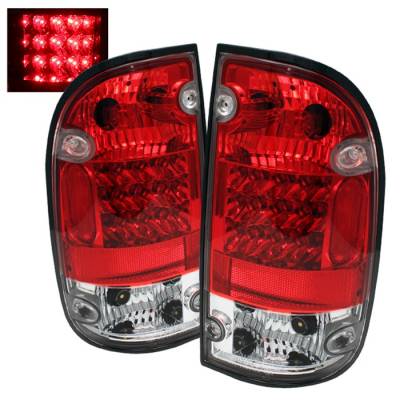 Toyota Tacoma Spyder LED Taillights - Red Clear - 111-TT01-LED-RC