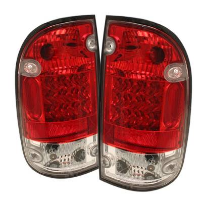 Toyota Tacoma Spyder LED Taillights - Red Clear - 111-TT95-LED-RC