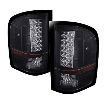 Chevrolet Silverado Spyder LED Taillights - Black - ALT-JH-CS07-LED-BK