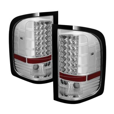 Chevrolet Silverado Spyder LED Taillights - Chrome - ALT-JH-CS07-LED-C