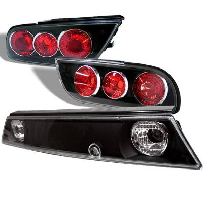 Nissan 240SX Spyder Euro Taillights - Black - 3PC - ALT-JY-N240SX89H-BK