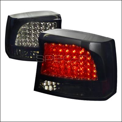 Dodge Charger Spec-D LED Taillights Glossy - Black Housing with Smoke Lens - LT-CHG05BBLED-TM