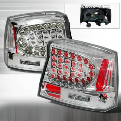 Dodge Charger Spec-D LED Taillights - Chrome - LT-CHG05CLED-KS