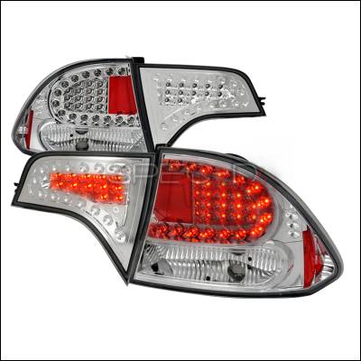 Honda Civic 4DR Spec-D LED Taillights - Chrome - LT-CV064CLED-KS