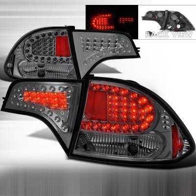 Honda Civic 4DR Spec-D LED Taillights - Smoke - LT-CV064GLED-KS