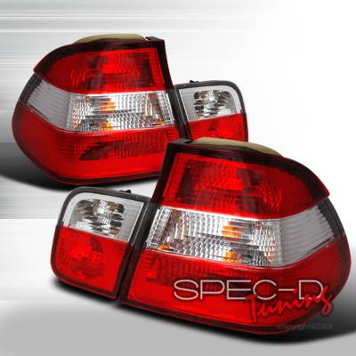 BMW 3 Series 2DR Spec-D Taillights - Red & Clear - LT-E362RPW-DP