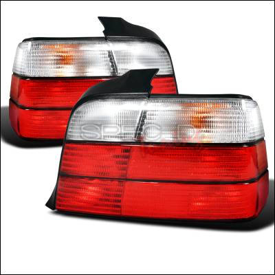 BMW 3 Series 4DR Spec-D Taillights - Red & Clear - LT-E364RPW-DP