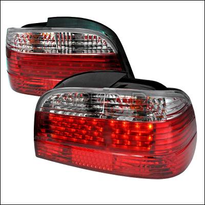 BMW 7 Series Spec-D Fiber Optic LED Taillights - Red & Clear - LT-E384RPW-F2-APC