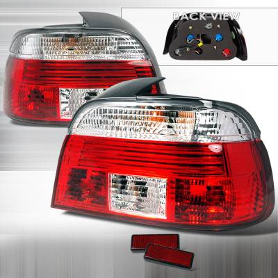 BMW 5 Series Spec-D Altezza Taillights - Red & Clear - LT-E394RPW-APC