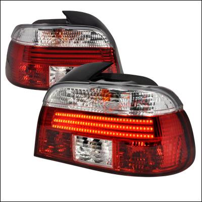 BMW 5 Series Spec-D Fiber Optic LED Taillights - Red & Clear - LT-E394RPW-F2-APC