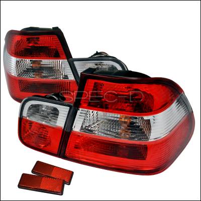 BMW 3 Series 4DR Spec-D Altezza Taillights - Red & Clear - LT-E464RPW-APC