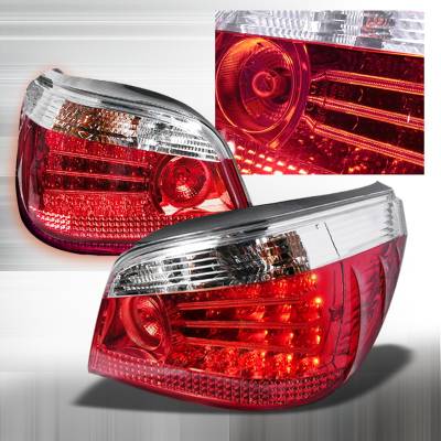 BMW 5 Series Spec-D LED Taillights - Chrome - LT-E6004CLED-KS