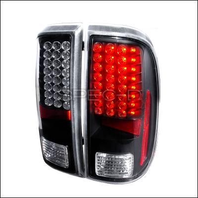 Ford F250 Spec-D LED Taillights - Black - LT-F25008JMLED-KS