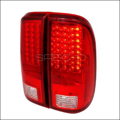 Ford F250 Spec-D LED Taillights - Red - LT-F25008RLED-KS