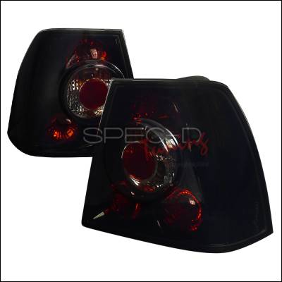 Volkswagen Jetta Spec-D Euro Taillights - Glossy - Black Housing with Smoke Lens - LT-JET99BB-TM