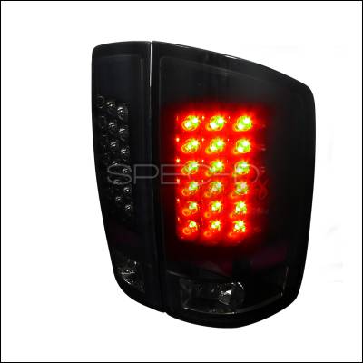 Dodge Ram Spec-D LED Taillights Glossy - Black Housing with Smoke Lens - LT-RAM02BBLED-TM