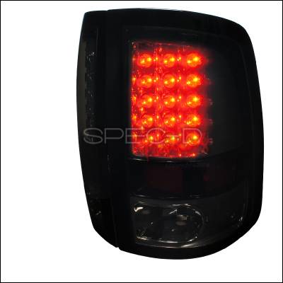 Dodge Ram Spec-D LED Taillights Glossy - Black Housing with Smoke Lens - LT-RAM09BBLED-TM