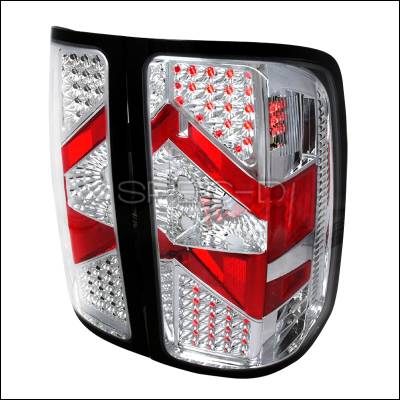 GMC Sierra Spec-D LED Taillights - Chrome - LT-SIE07CLED-DP