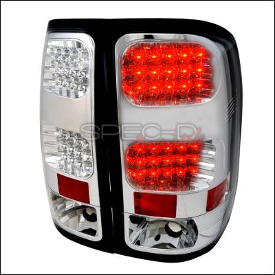 GMC Sierra Spec-D LED Taillights - Chrome - LT-SIE07CLED-TM