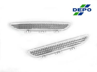 BMW E46 2D/Cabrio Crystal Clear DEPO Front Bumper Reflector