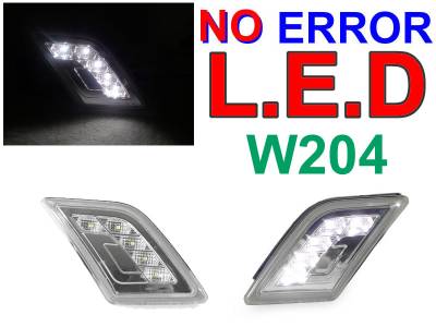 Mercedes W204 C-Class Clear White Led DEPO Bumper Lights