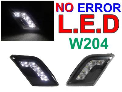 Mercedes W204 C-Class Smoke White Led DEPO Bumper Lights