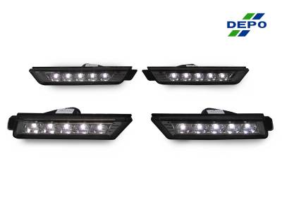 Chevy Camaro Smoke Led White Led Front+Rear DEPO Bumper DEPO Side Marker Lights