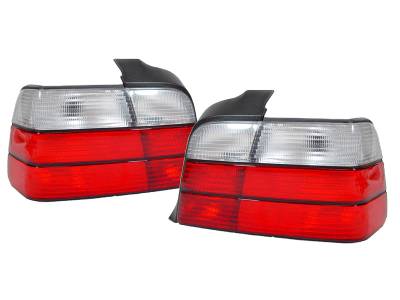 BMW E36 4D Red/Clear DEPO Tail Lights