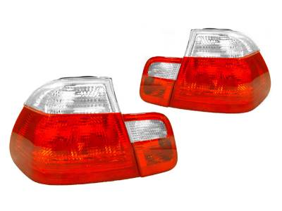 BMW E46 4D Red/Clear 4Pcs DEPO Tail Lights