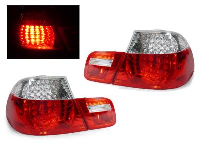 BMW E46 2D Depo Red/Clear Led DEPO Tail Lights - 4 Pieces