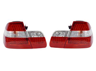 BMW E46 4D Depo Led Red/Clear/Red 4Pcs DEPO Tail Lights