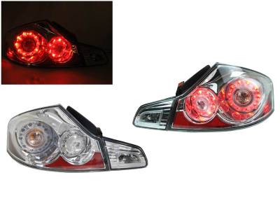 Infiniti G35 4D Maxzone Clear Chrome DEPO Tail Light Set