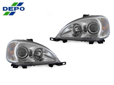 Mercedes W163 Maxzone Chrome Projector DEPO Headlight Set - For Halogen Model