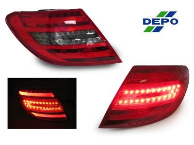 Mercedes W204 Maxzone Red/Smoke Led Lightbar DEPO Tail Lights