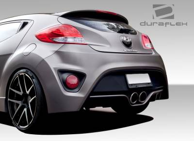 Duraflex - Hyundai Veloster Duraflex Turbo Look Rear Bumper Cover - 1 Piece - 108847 - Image 2