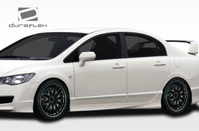 Duraflex - Honda Civic 4DR Duraflex JDM Type R Conversion Side Skirts Rocker Panels - 2 Piece - 107737 - Image 2